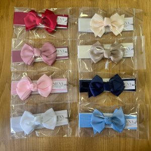 Turbante bebe lazo grosgrain 10 cm siena