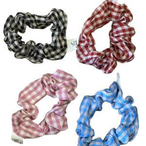 coletero scrunchie vichy fondo beige marca Siena