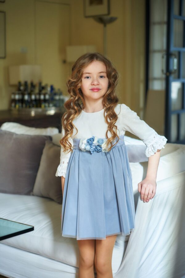 Vestido Niña Tul Bicolor Azul La Ormiga - Imagen 2
