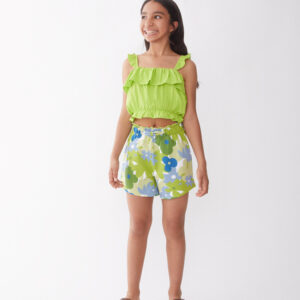Conjunto top lima + short flores Street Monkey