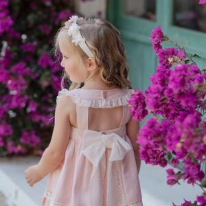 Vestido espalda lazo Plumeti Miranda Textil