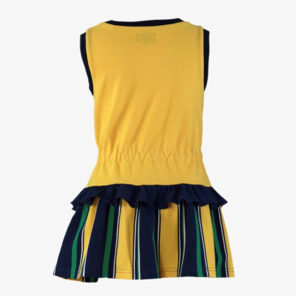 Vestido manga sisada amarillo volante rayas Nelblu Miranda textil - Imagen 3