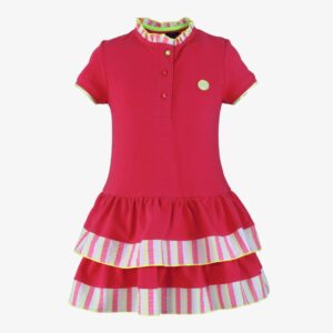 Vestido polo color Fucsia remalladlo flúor Nelblu Miranda Textil