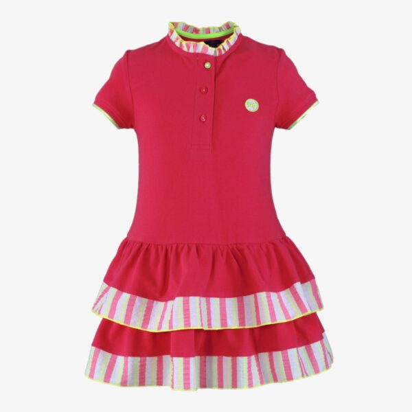 Vestido polo color Fucsia remalladlo flúor Nelblu Miranda Textil