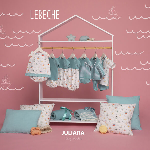 Conjunto camisa barcos Verde Lago Juliana vistiendo bebés - Imagen 2