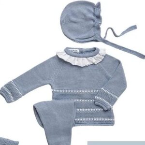 Conjunto 3 piezas lines motas cielo/blanco Juliana Vistiendo bebes