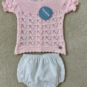 Conjunto braga Plumeti uves canes rosa Juliana Vistiendo bebes