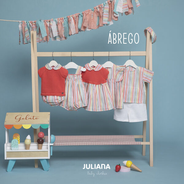 Conjunto camisa niño bolsillo rayado Juliana vistiendo bebés - Imagen 2