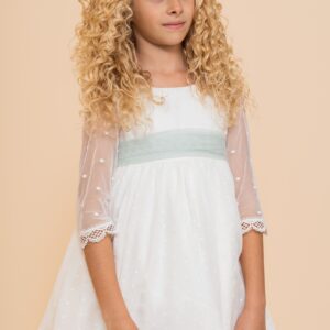 Vestido Niña Etamin Lunares Pequeños la ormiga