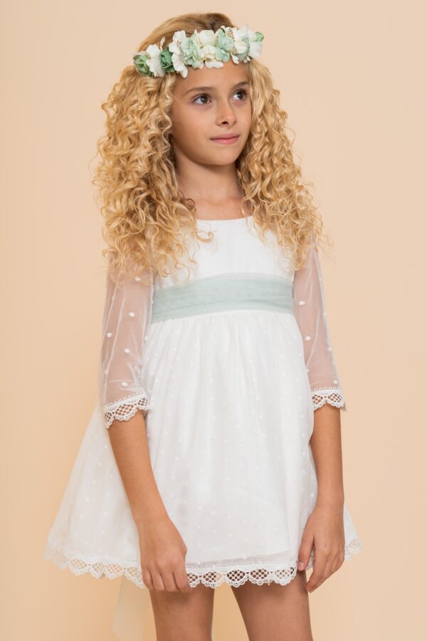 Vestido Niña Etamin Lunares Pequeños la ormiga