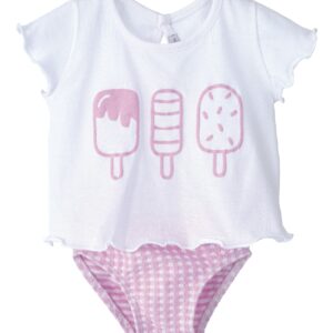 Conjunto Baño Vichy Helados Rosa Calamaro baby