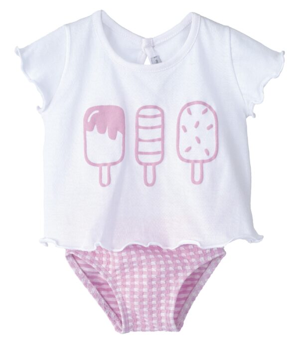 Conjunto Baño Vichy Helados Rosa Calamaro baby
