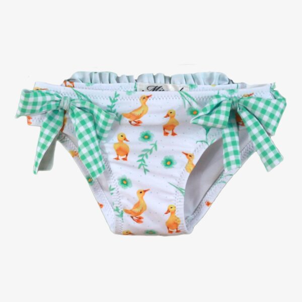 CULETIN BEBE NIÑA patos Vichy verde Miranda textil