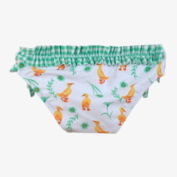 CULETIN BEBE NIÑA patos Vichy verde Miranda textil - Imagen 2