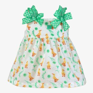 Vestido bebe patos Vichy verde Miranda Textil