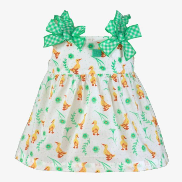 Vestido bebe patos Vichy verde Miranda Textil