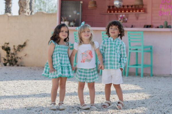 Camisa cuadro Vichy verde Miranda textil - Imagen 2