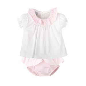 Conjunto ranita camisa cuello volante ilusión babidu