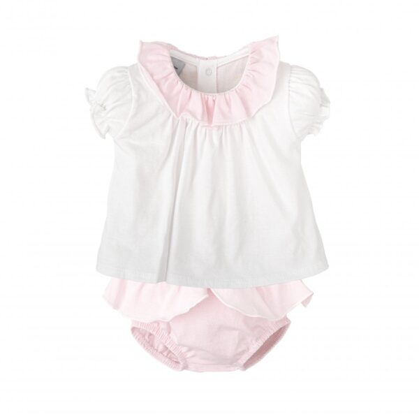 Conjunto ranita camisa cuello volante ilusión babidu