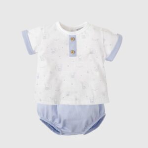 Conjunto ranita y camiseta  celeste encanto babidu