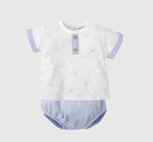 Conjunto ranita y camiseta  celeste encanto babidu