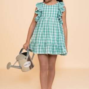 Vestido Niña Vichy Verde la ormiga