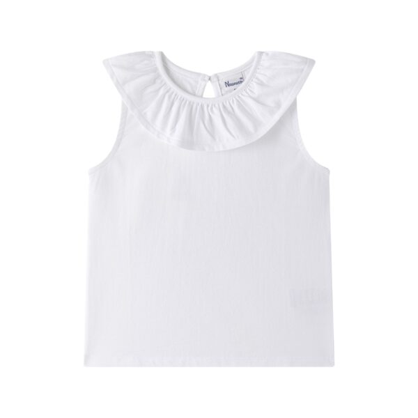 Camiseta manga sisada cuello volante