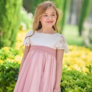 Vestido Niña Tul Bicolor Rosa La Ormiga