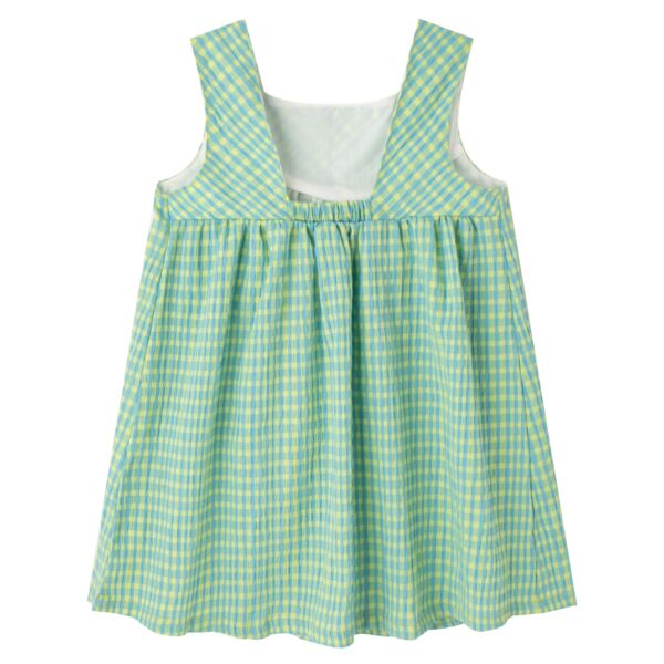 Vestido cuadros vichy verde/azul - Imagen 2