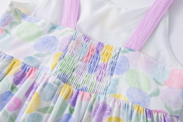 Vestido tirantes malva flores - Imagen 2