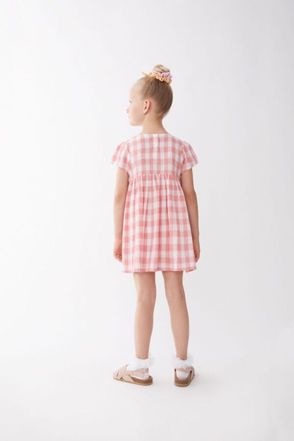 Vestido de cuadros Vichy en tonos maquillaje y blanco - Imagen 2
