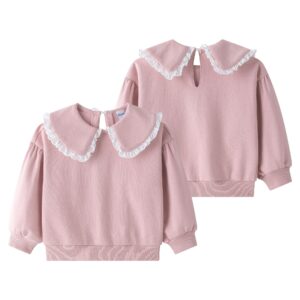 Sudadera cuello y manga abullonada rosa