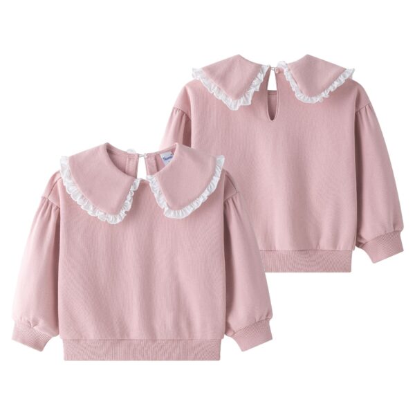 Sudadera cuello y manga abullonada rosa