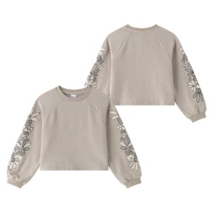 Sudadera mangas flores Newness