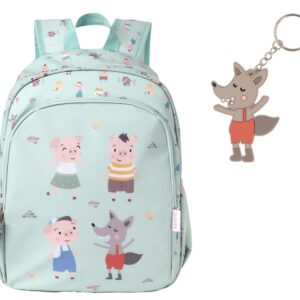 Mochila Mediana The Three Little Pigs + Llavero Personalizable Tutete