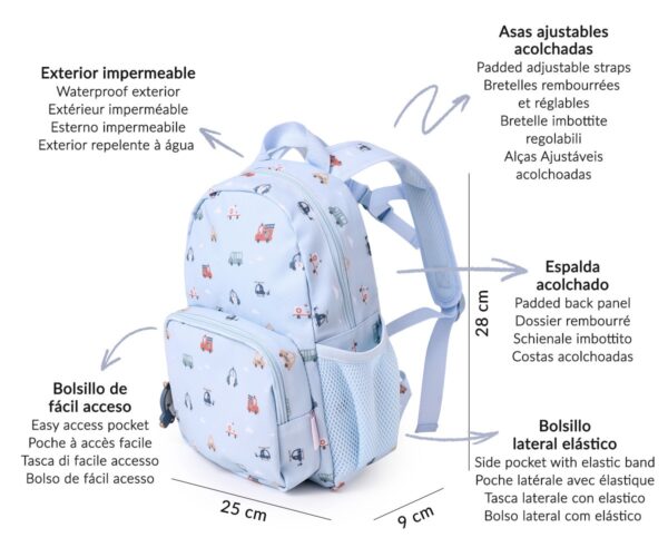 Mochila Infantil City Cars Personalizable Tutete - Imagen 2