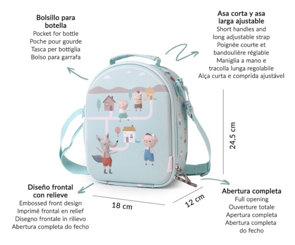 Bolsa Merienda Térmica 3D The Three Little Pigs Personalizable Tutete - Imagen 3