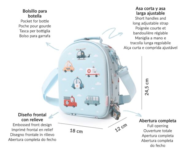 Bolsa Merienda Térmica 3D City Cars Personalizable Tutete - Imagen 3
