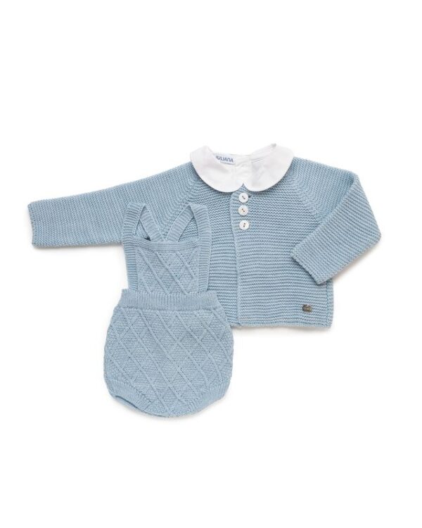Peto punto Aranes con camisa y chaqueta Juliana vistiendo bebes