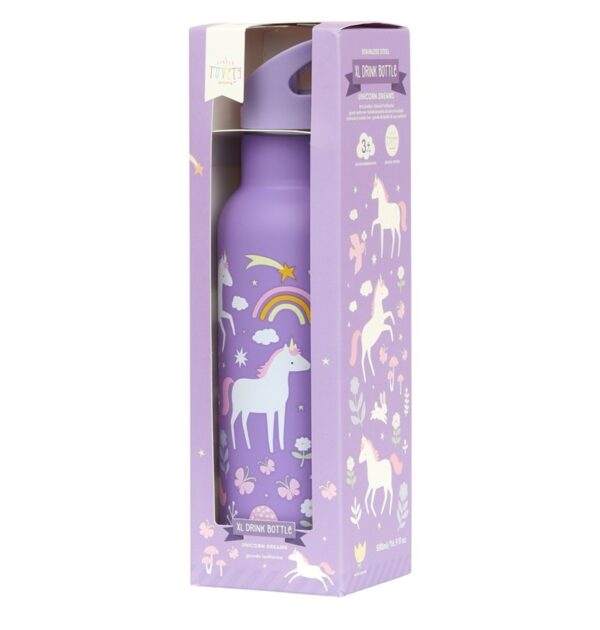 Botella de acero térmica 500ml. Unicornios A Little Lovely Company