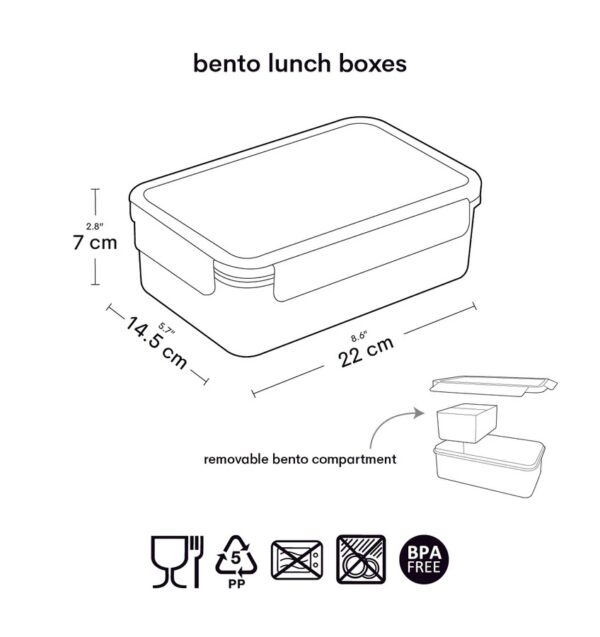 CAJA ALMUERZO BENTO UNICORNIOS Little Lovely - Imagen 4