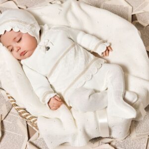 conjunto 3 piezas rombos vistas crudo /crema Juliana Vistiendo bebes