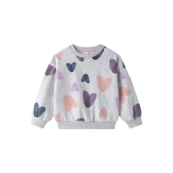 Sudadera Afelpada para Niña con Estampado de Corazones Newness - Imagen 2