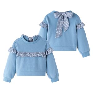 Sudadera lazo y volante flores