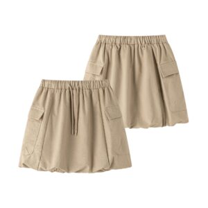 Falda de Sarga Camel con Bolsillos para Niña – Newness