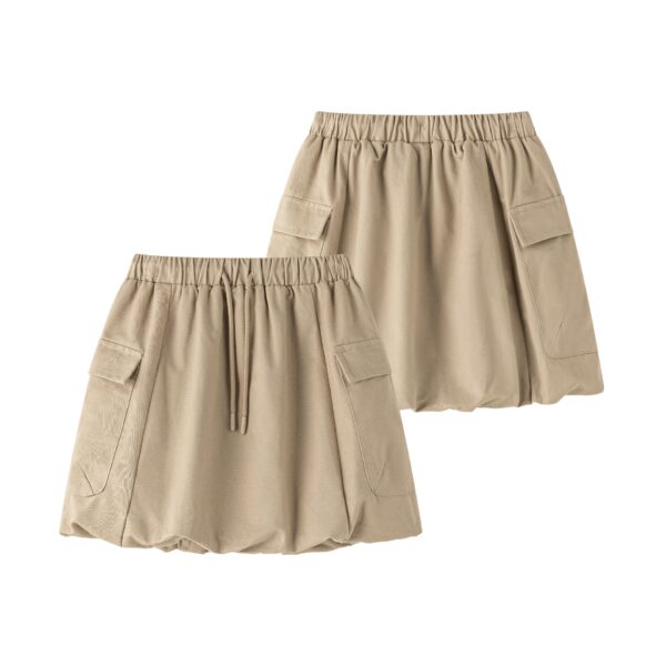 Falda de Sarga Camel con Bolsillos para Niña – Newness