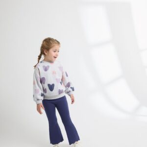 Sudadera Afelpada para Niña con Estampado de Corazones Newness