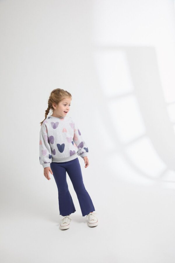 Sudadera Afelpada para Niña con Estampado de Corazones Newness