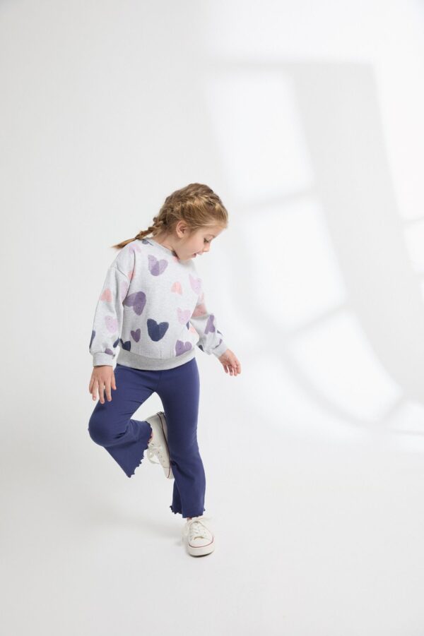 Sudadera Afelpada para Niña con Estampado de Corazones Newness - Imagen 3