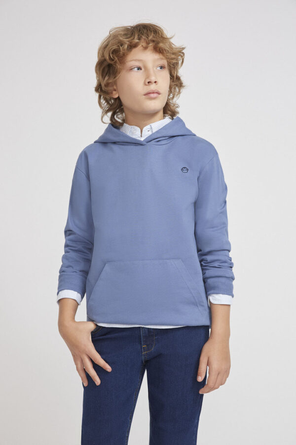 Sudadera capucha azul logo Street Monkey - Imagen 2